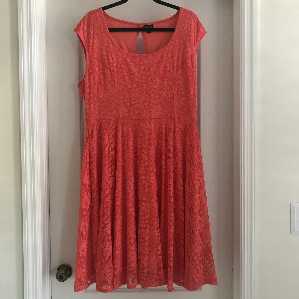 Torrid Coral Lace Dress
